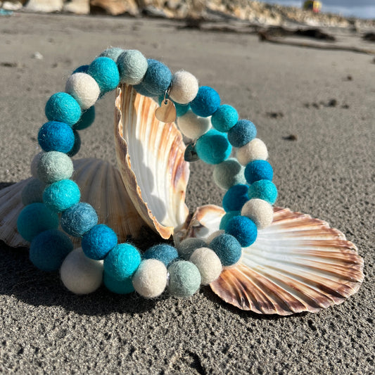 Dog Pom Pom Necklace - Sea Vibes