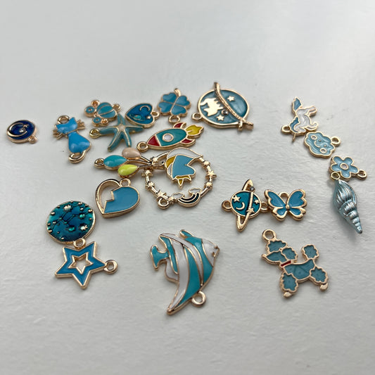 Blue Enamel Add on Charms