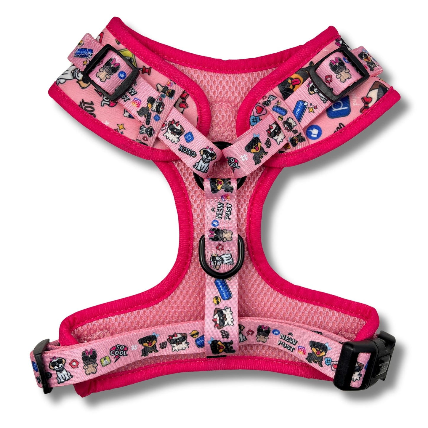 Dog Adjustable Harness - Social Media Star Pink