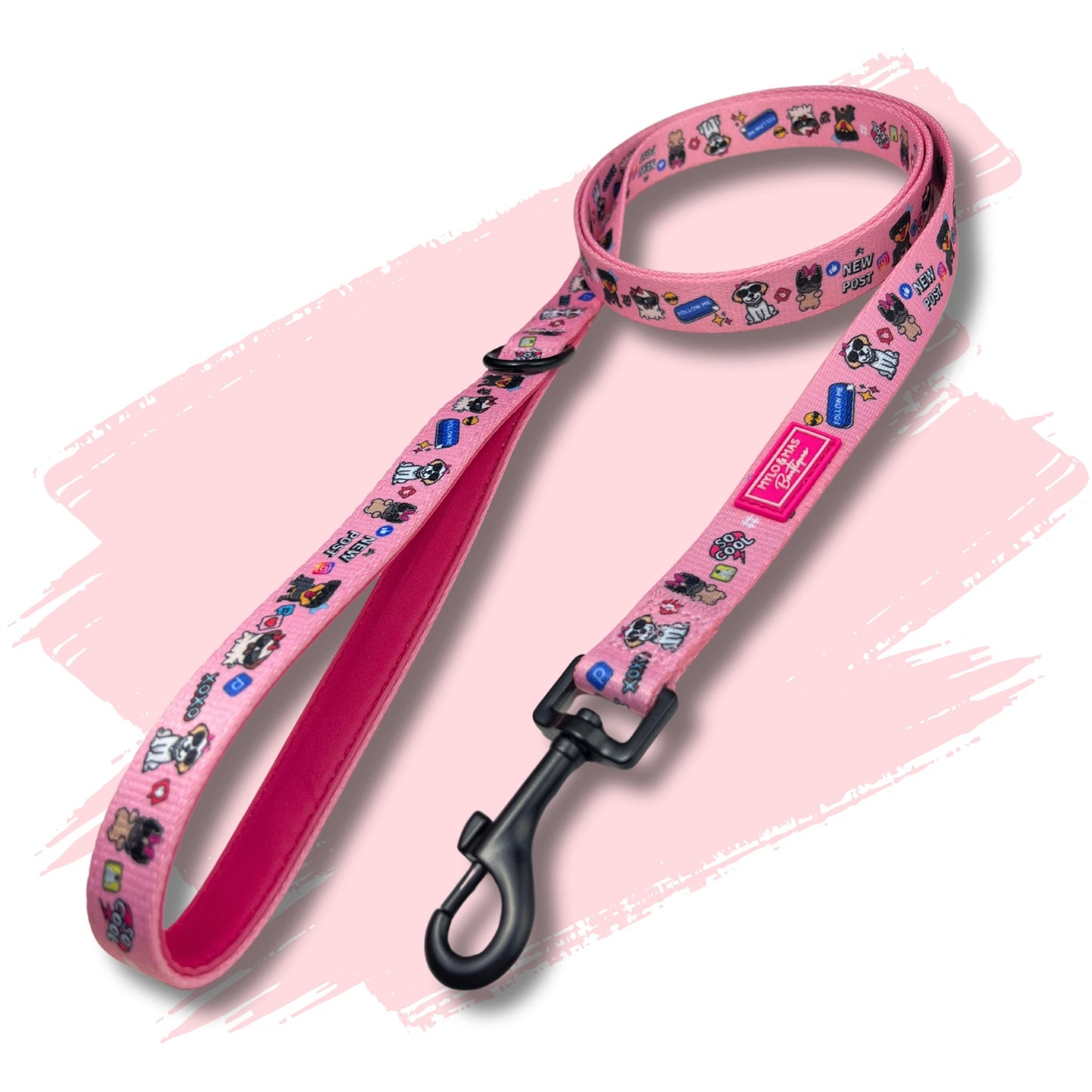 Dog Lead - Social Media Star Pink