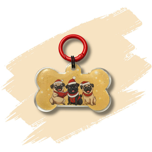 Dog Resin ID Tag - A Pugmas Carol (No Name)