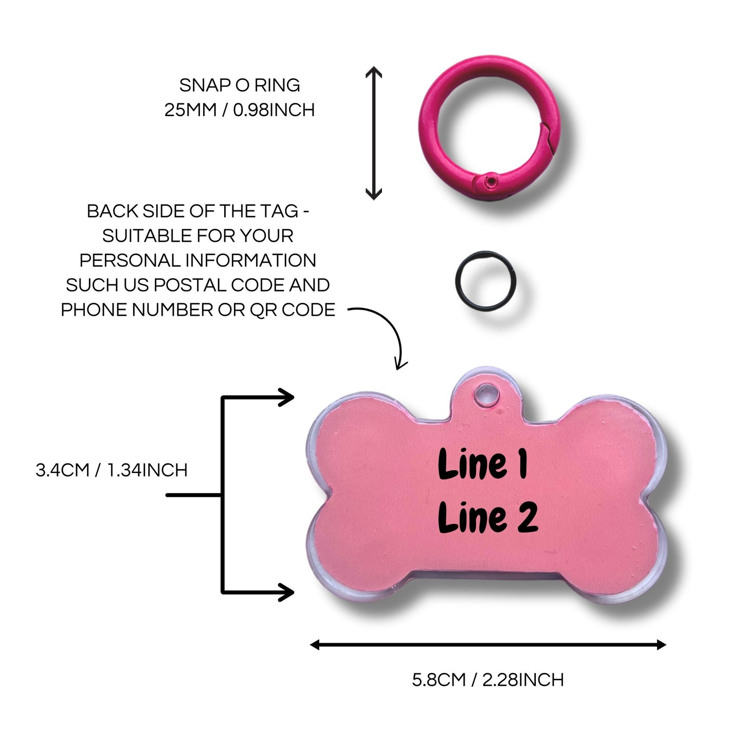 Dog Resin ID Tag - Social Media Star Pink