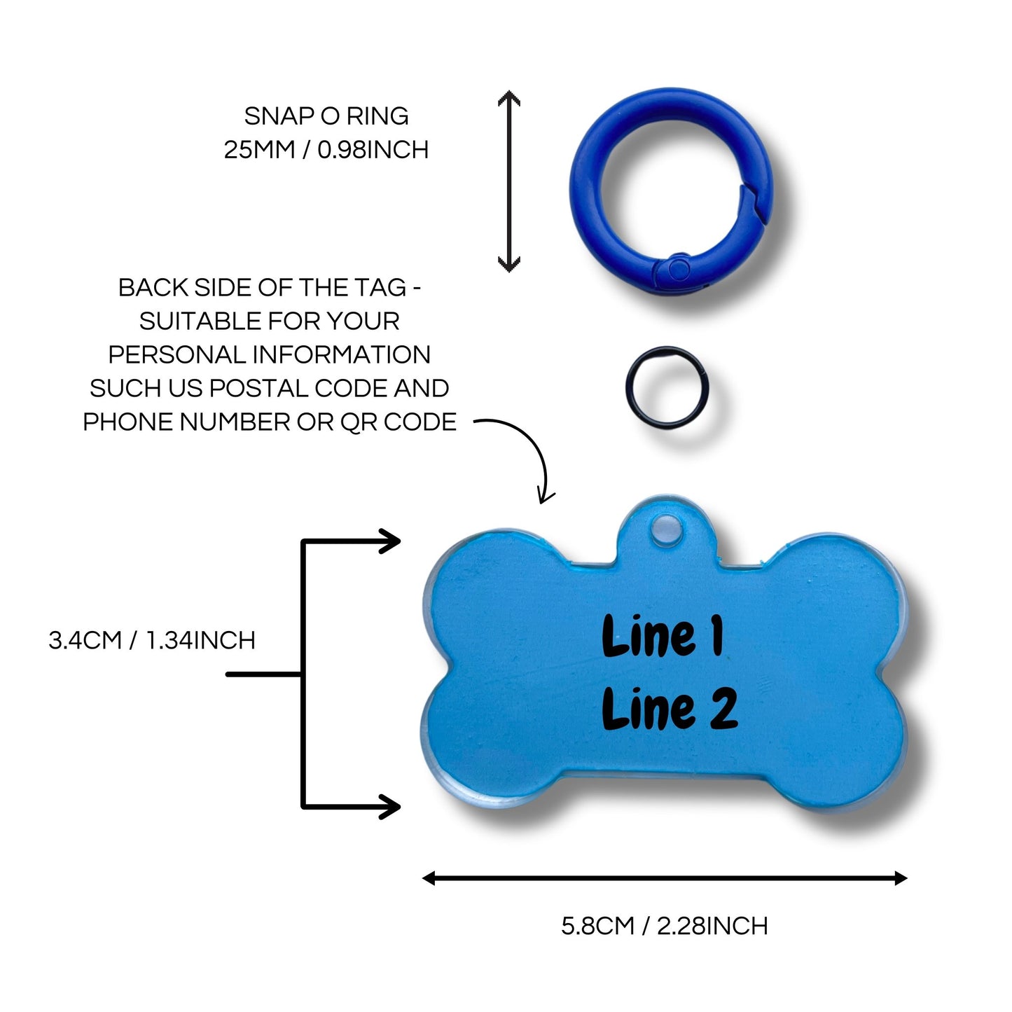 Dog Resin ID Tag - Social Media Star Blue